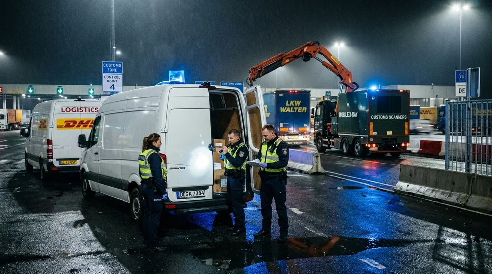 Mobilna brama rentgenowska i kontrola drogowa samochodów kurierskich KAS